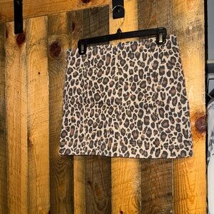 Jolt Leopard Print Mini Skirt - Brown and Black
